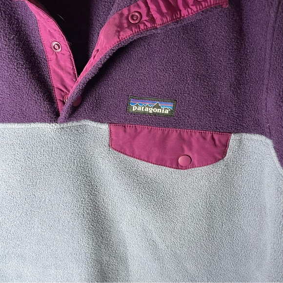 Patagonia Women's Synchilla Purple/Blue Fleece Snap T Pullover 2016, Size Medium - Picture 4 of 9